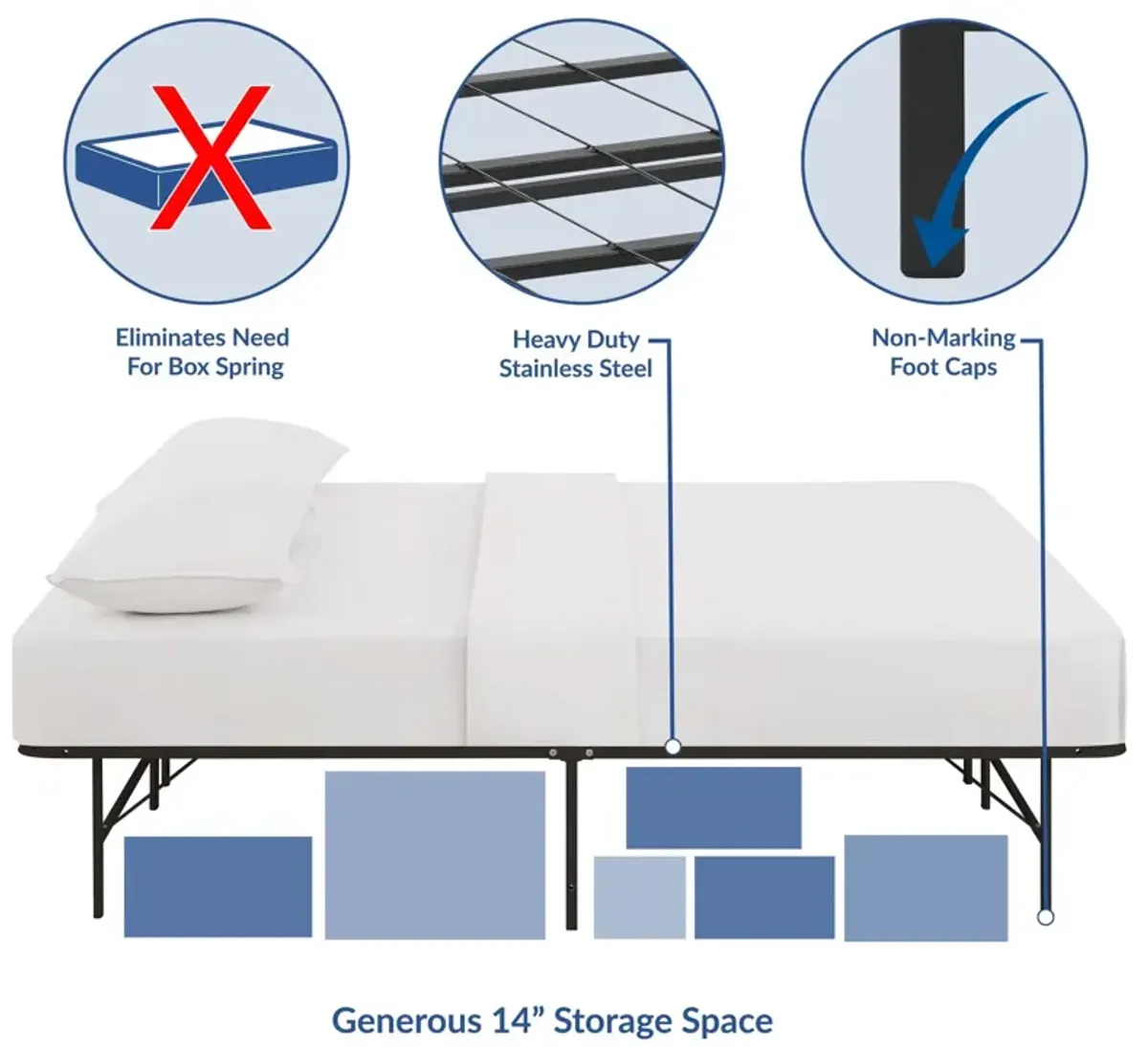 Modway - Horizon Queen Stainless Steel Bed Frame