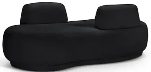 Meridian Furniture Argyle Black Teddy Fabric Chaise/Loveseat