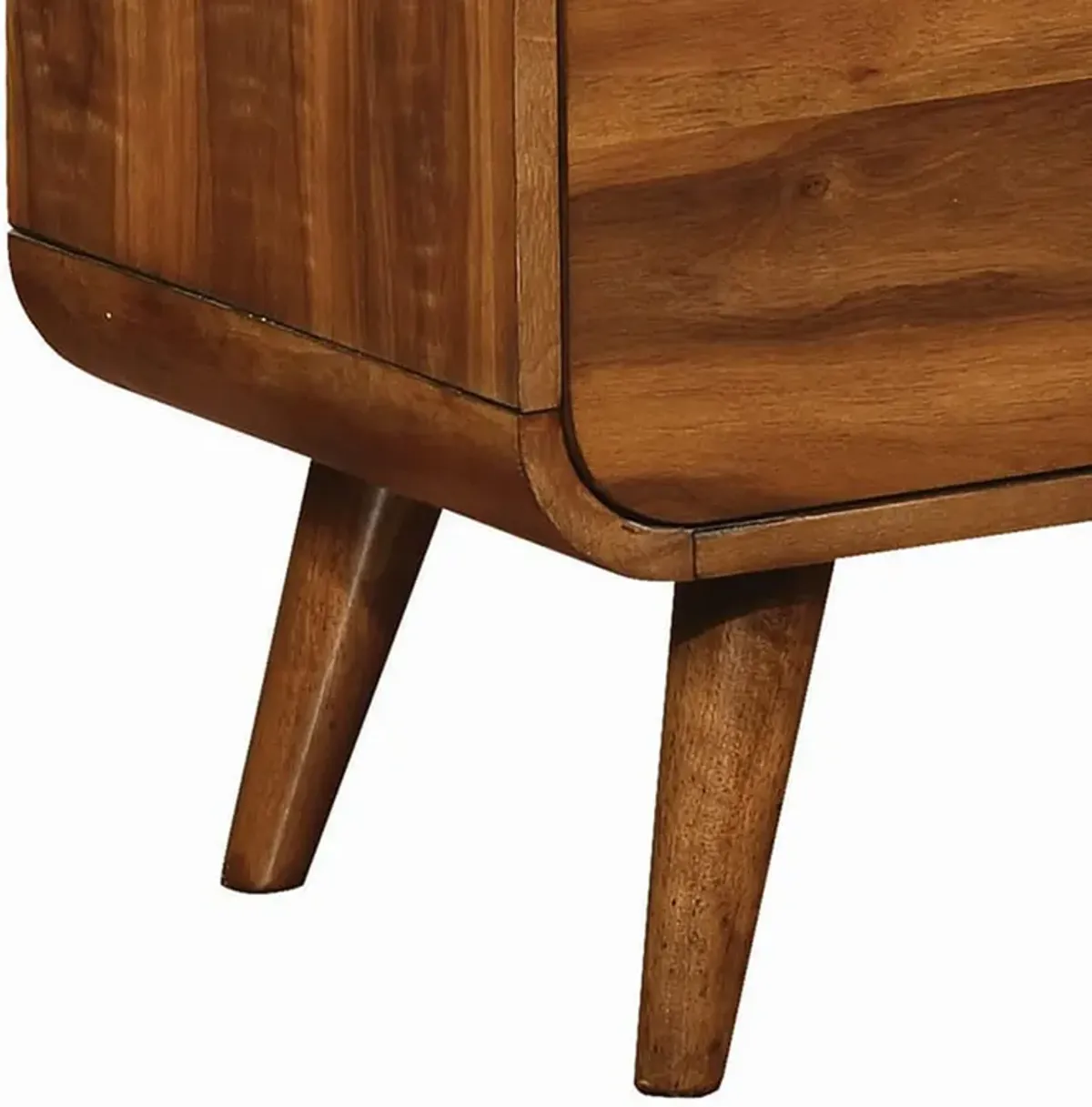 Wooden Nightstand with 2 Drawers, Dark Walnut Brown - Benzara