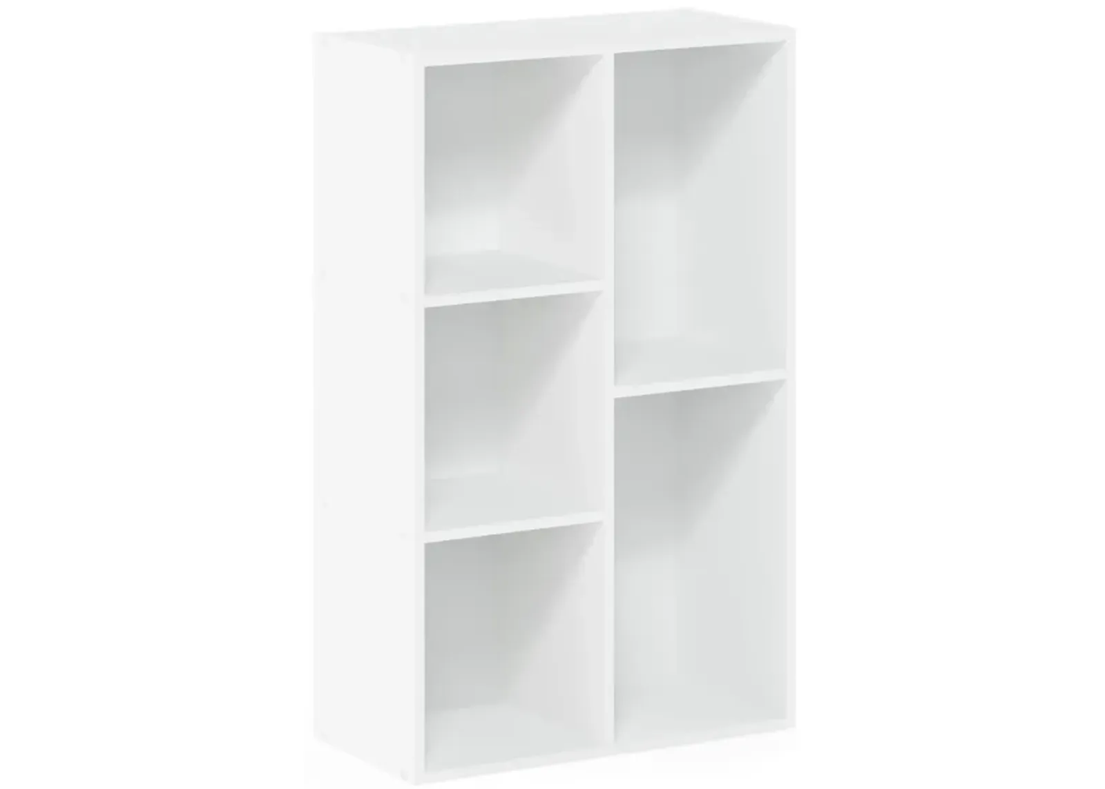 Furinno Luder 5-Cube No Tool Assembly Open Shelf, White