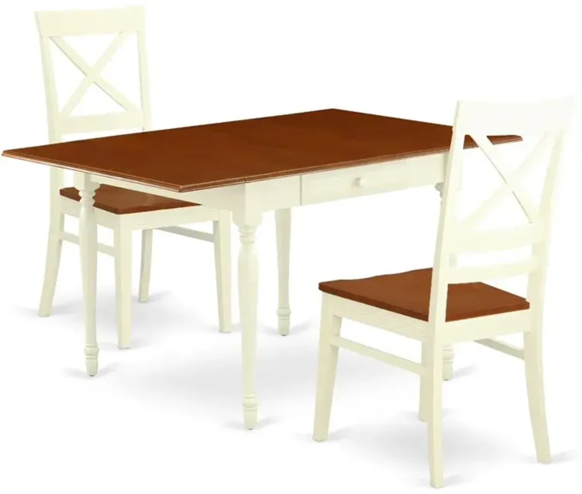 Dining Room Set Buttermilk & Cherry, MZQU3-WHI-W