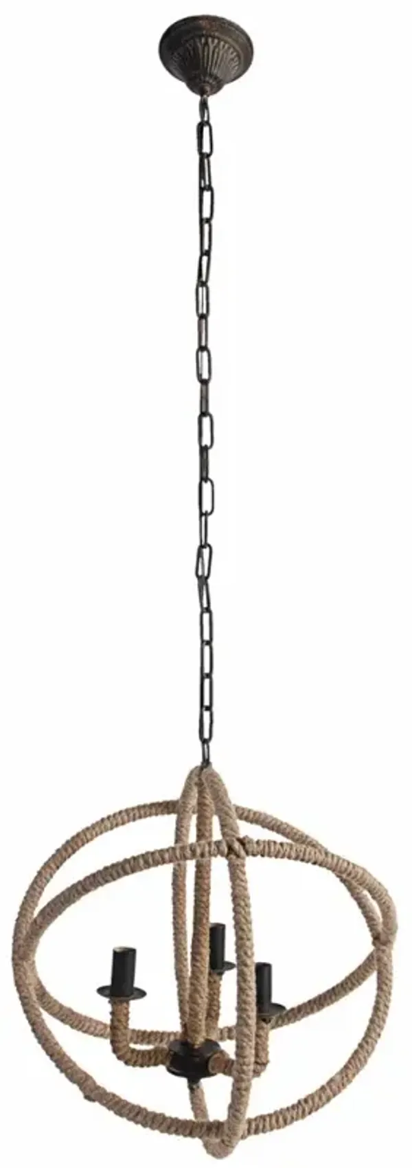 Impressive Cade 3 Light Roped Chandelier-Benzara