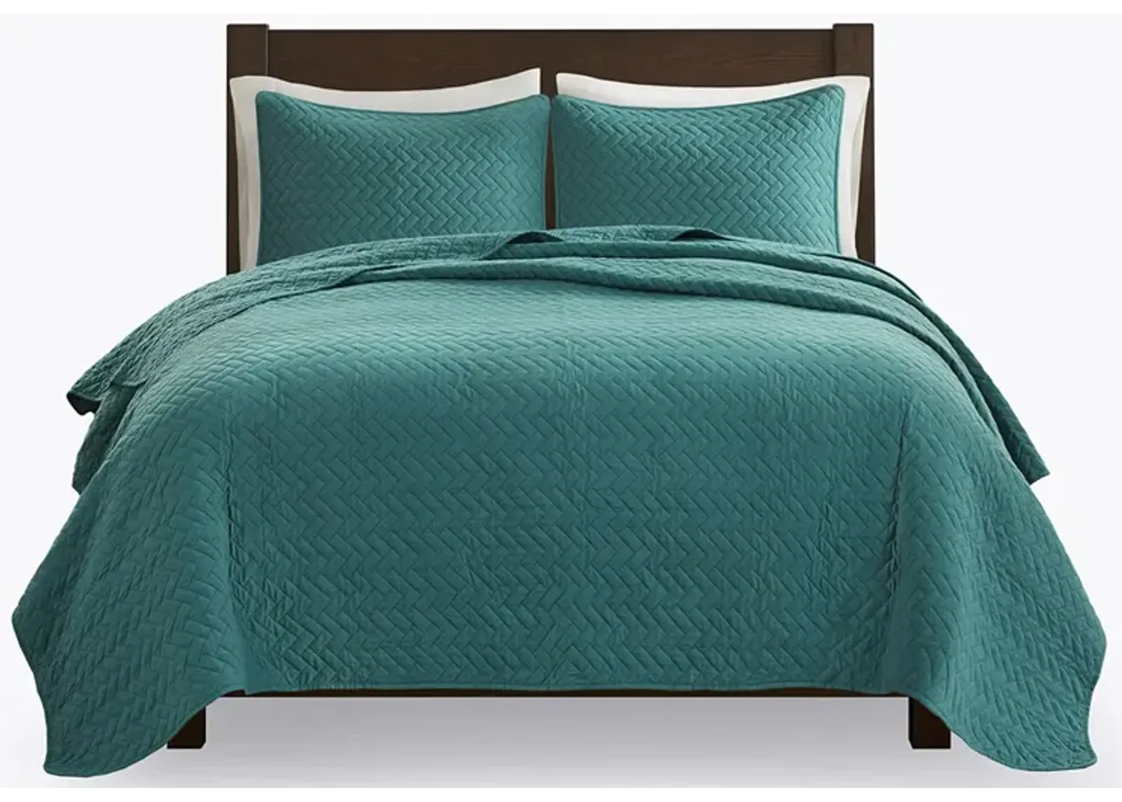 Gracie Mills Ria Solid Oversized Herringbone Quilt Set