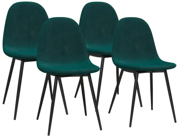 REALROOMS Brandon Upholstered 4-Piece Dining Chairs, 4-Pack, White Faux Leather