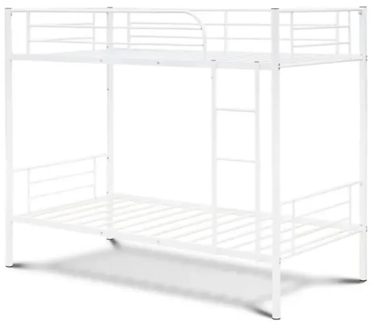 East West Furniture Twin Bunk Bed in powder coating white color