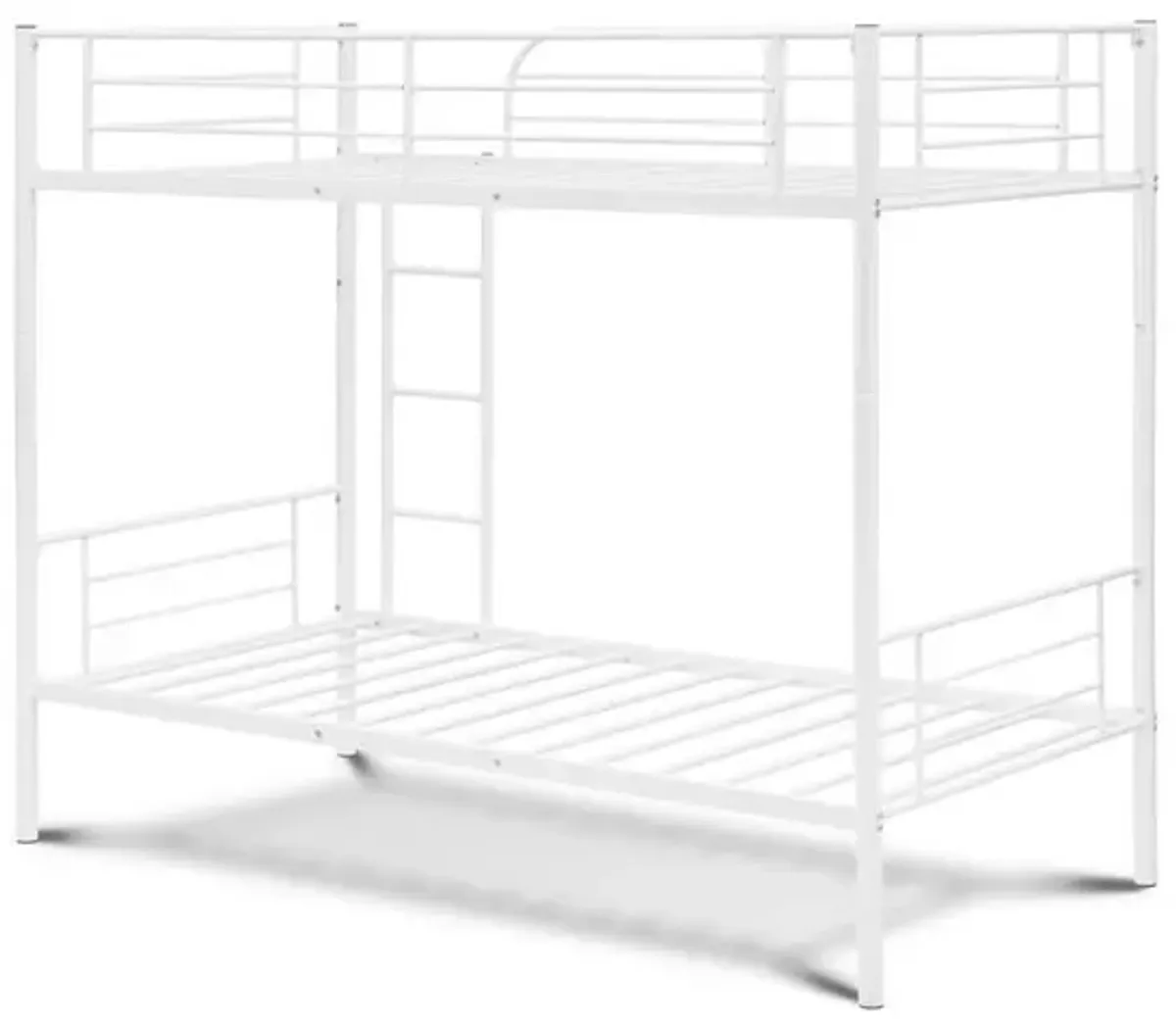 East West Furniture Twin Bunk Bed in powder coating white color