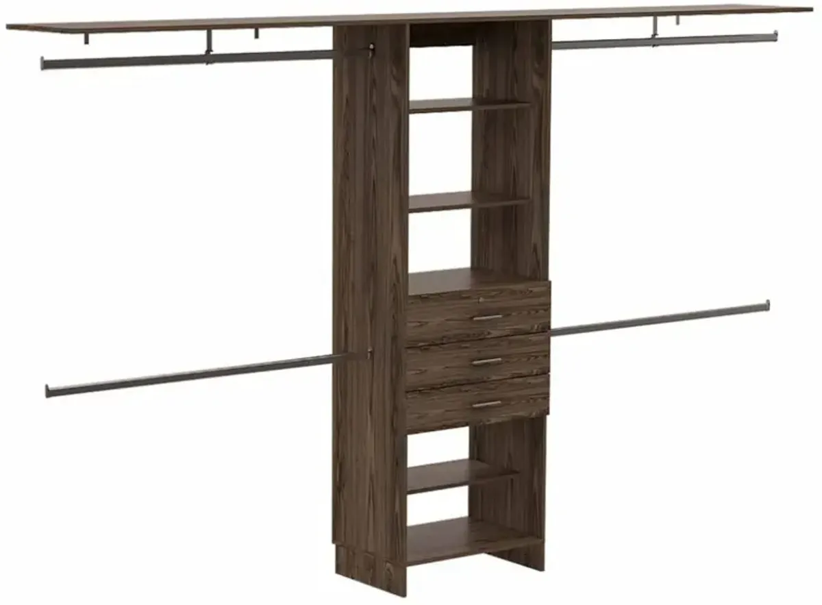 Closet System Pittsburg, Bedroom, Dark Walnut