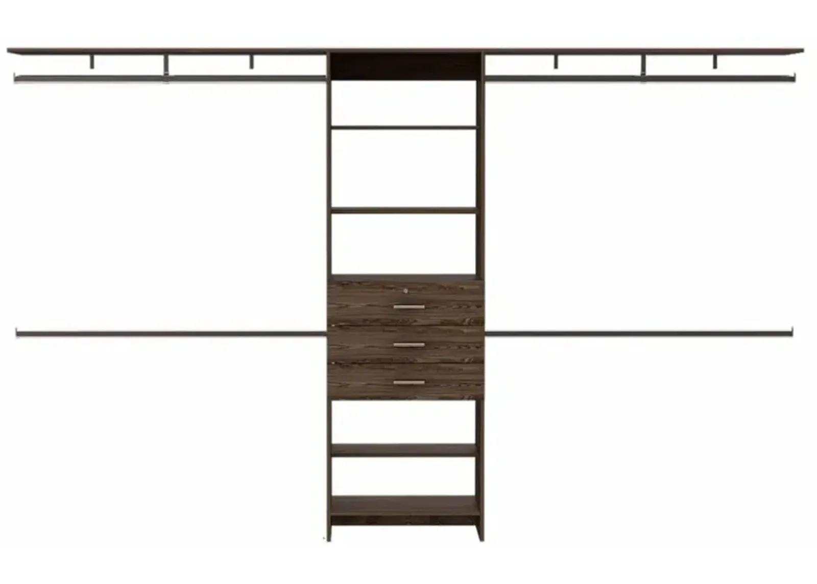 Closet System Pittsburg, Bedroom, Dark Walnut