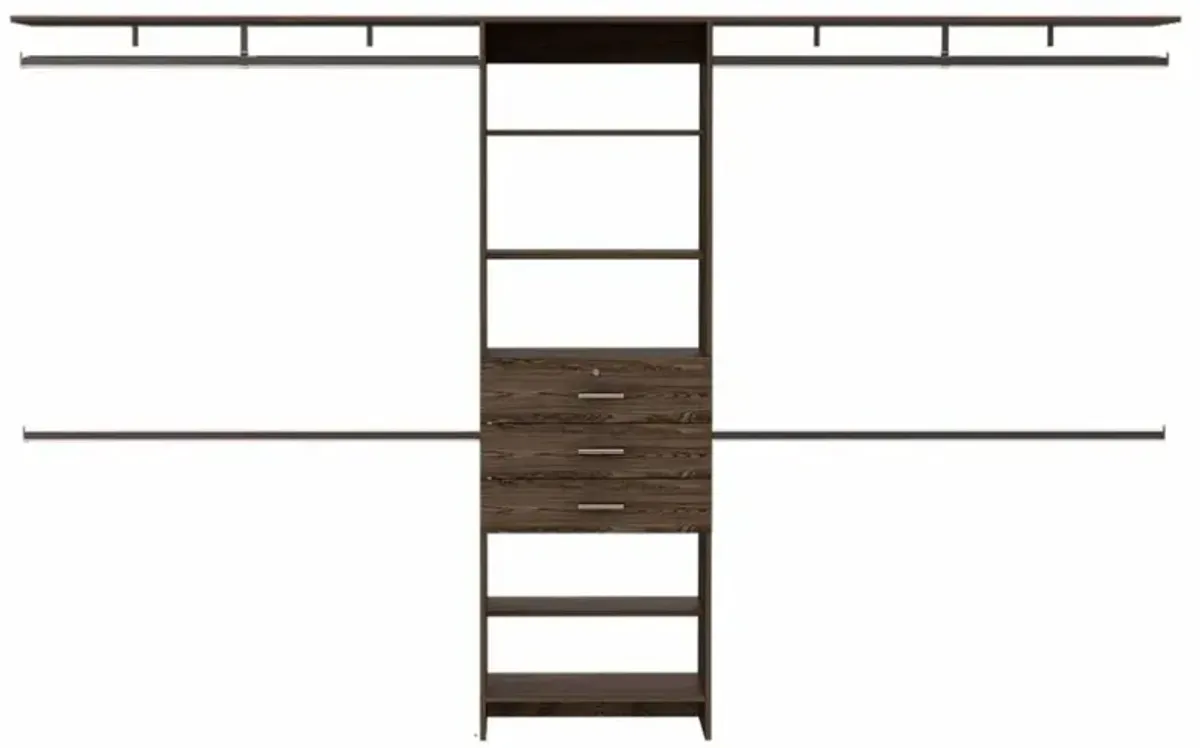 Closet System Pittsburg, Bedroom, Dark Walnut