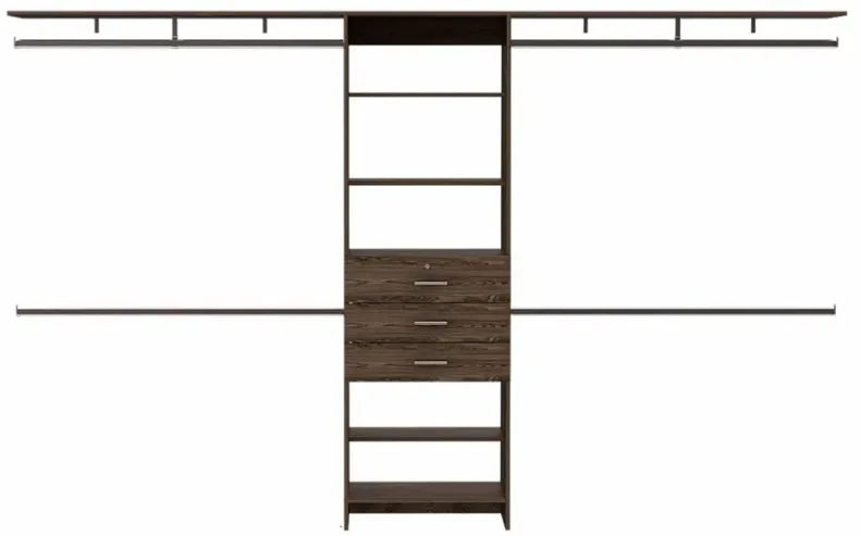 Closet System Pittsburg, Bedroom, Dark Walnut