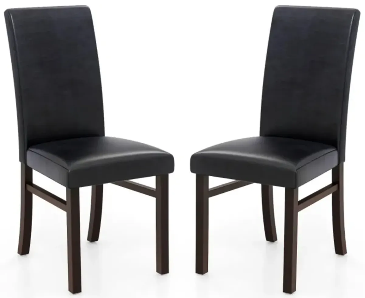 Hivvago Upholstered Dining Chairs Set of 2 with Solid Rubber Wood Legs