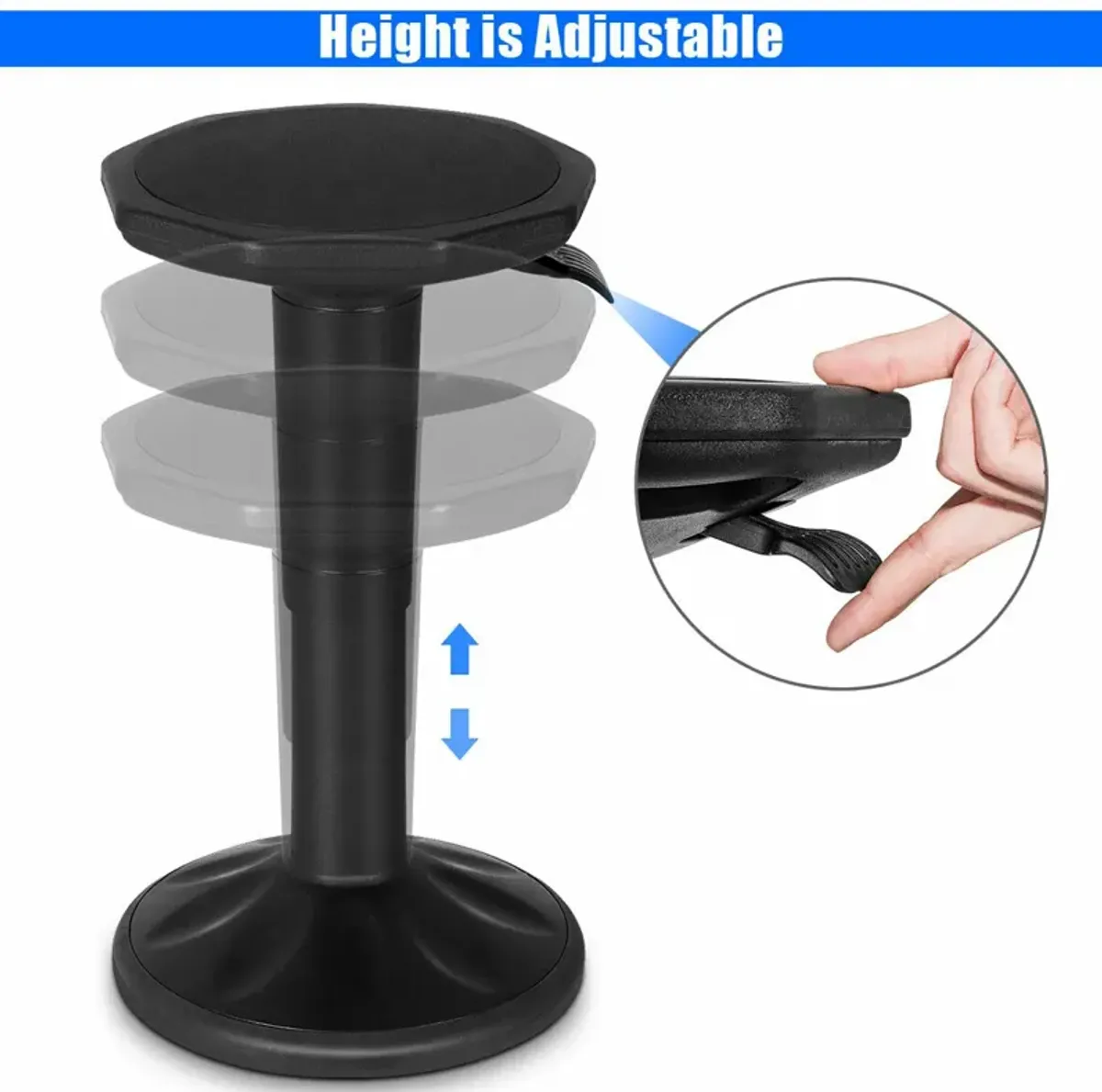Costway Wobble Chair Height Adjustable Active Learning Stool Sitting Home Office