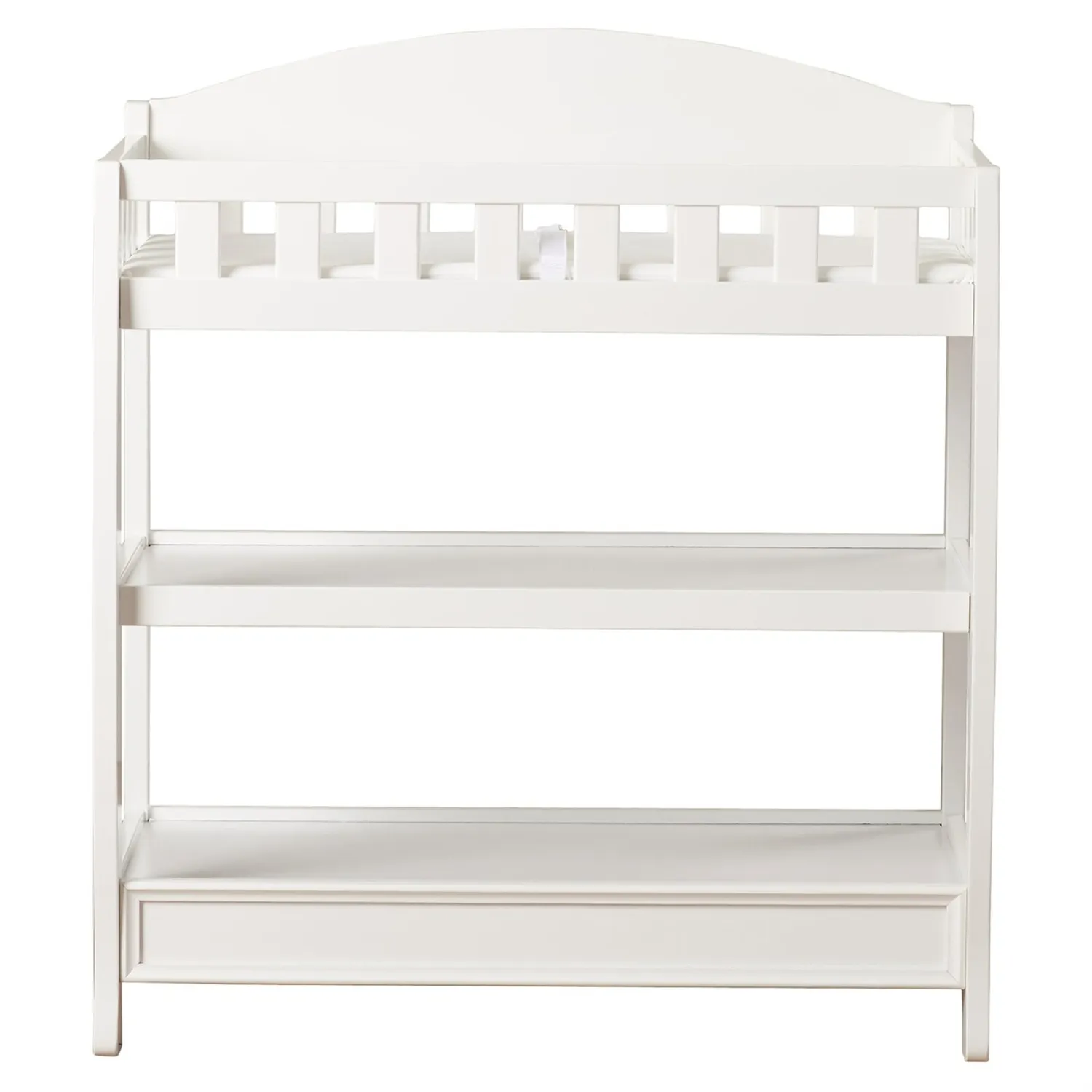 Hivvago Modern White Wooden Baby Changing Table with Safety Rail Pad and Strap