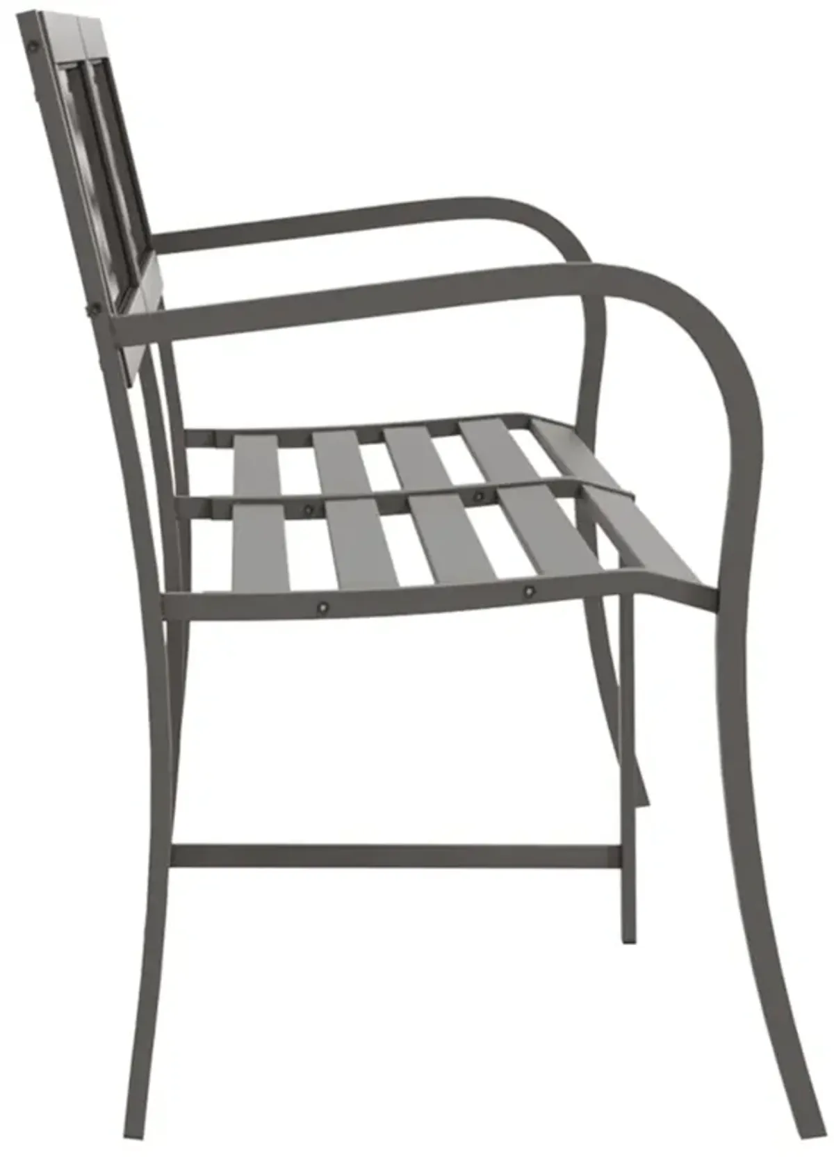 vidaXL Twin Patio Bench 96.9" Gray Steel