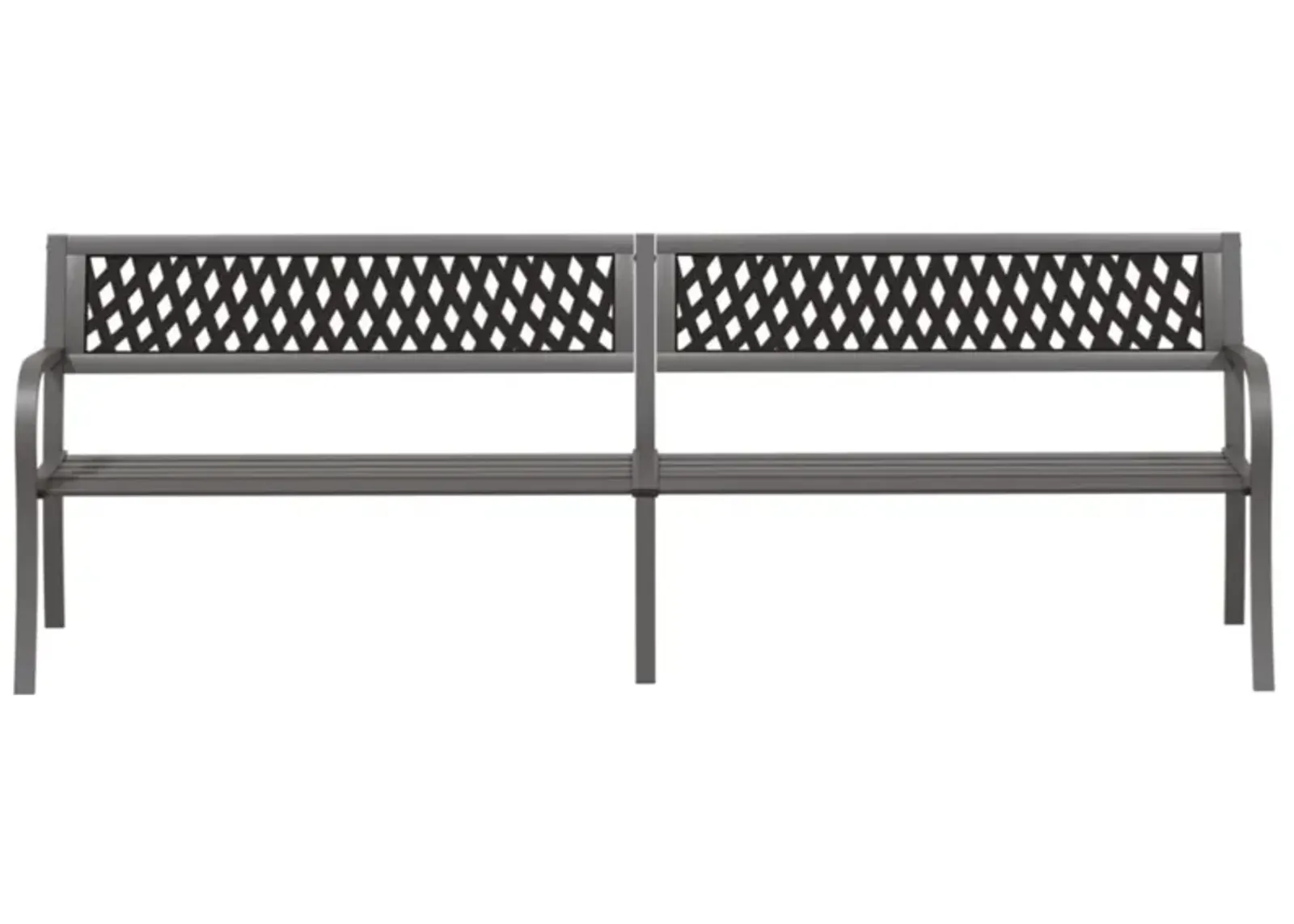 vidaXL Twin Patio Bench 96.9" Gray Steel