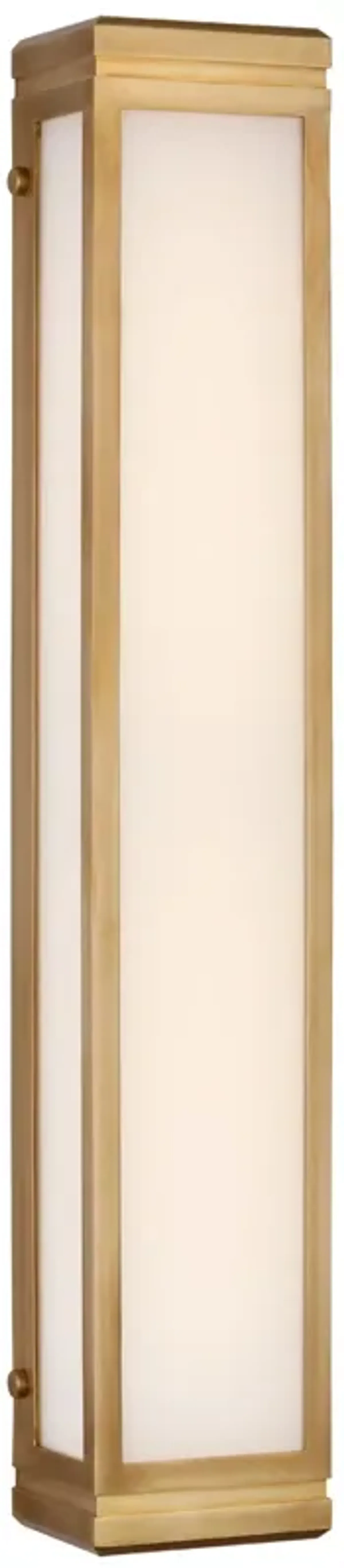 Hayles 26" Bath Light in Natural Brass with White Glass