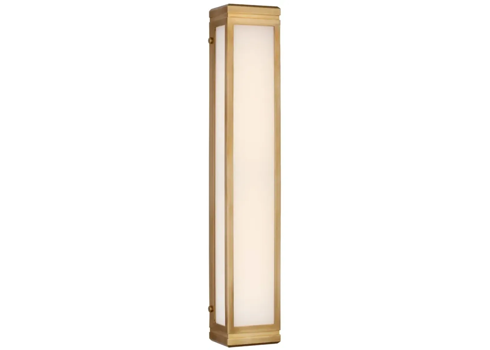 Hayles 26" Bath Light in Natural Brass with White Glass