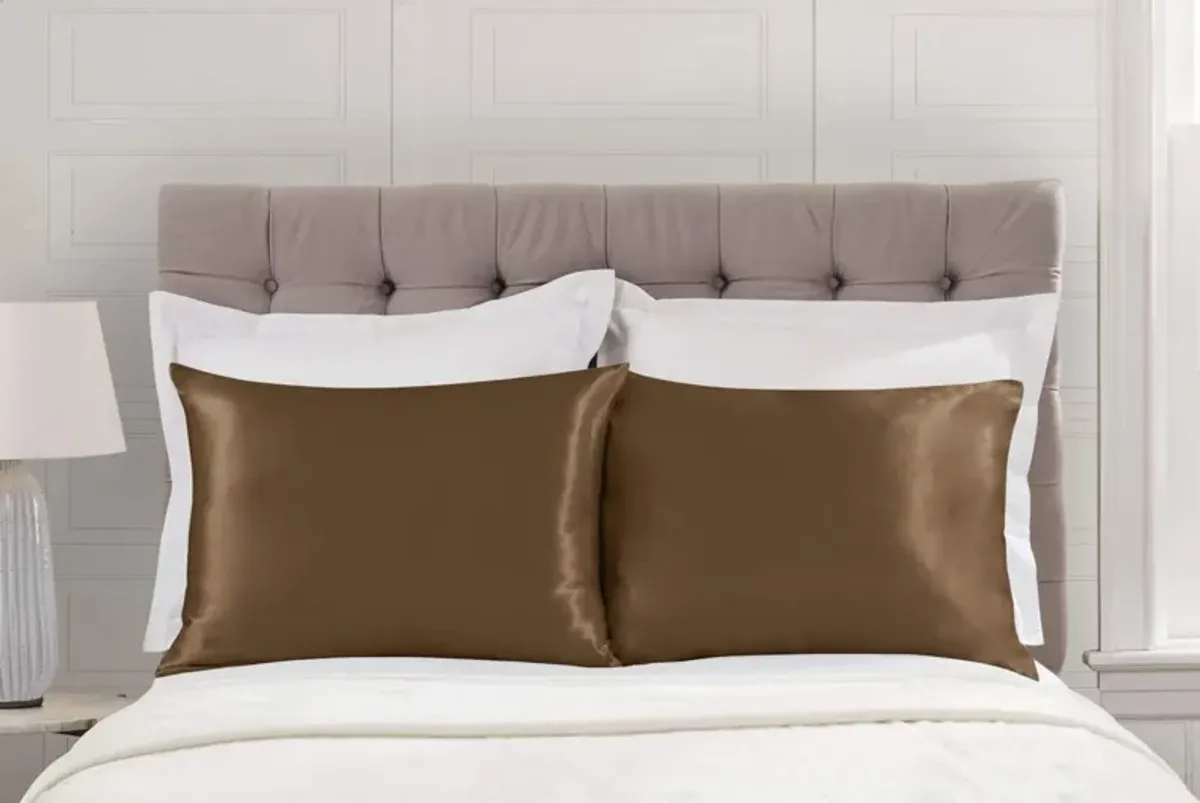 Satin Pillow Case with Zipper - Luxury Pillow Cover (Pillowcase Set of 2)