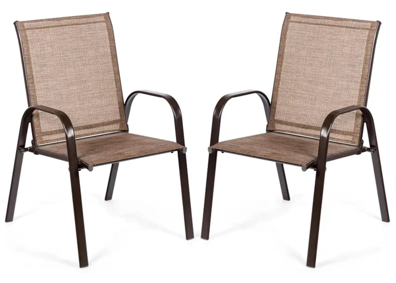 2 Pcs Patio Chairs Outdoor Dining Chair with Armrest