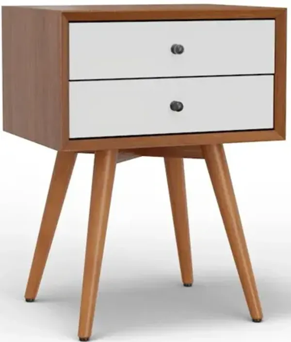 Flynn Small Nightstand, Acorn & White