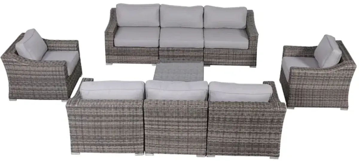 Living Source International Wicker Fully Assembled 8 - Person Seating Group with Cushions