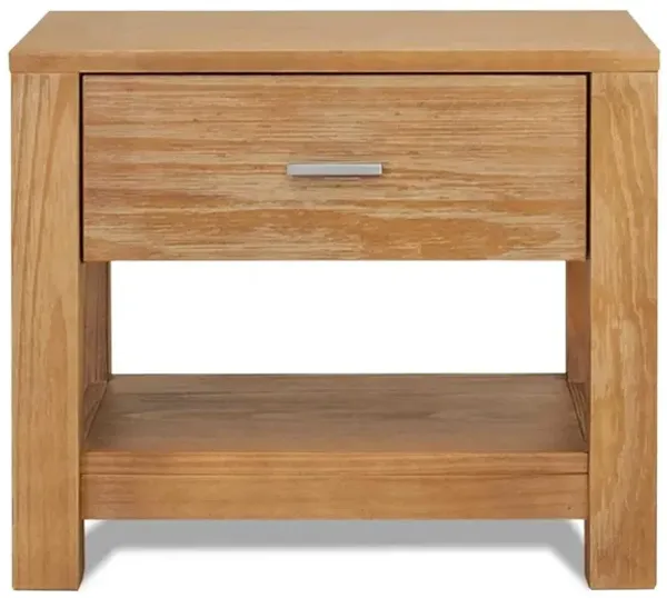 Hivvago FarmHouse Traditional Rustic Acacia 1 Drawer Nightstand