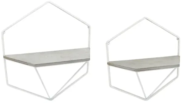 Hexagon Wall Shelves (Set of 2)