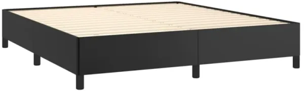 vidaXL Faux Leather Bed Frame in Black - King Sized Platform with Sturdy Plywood and Engineered Wood