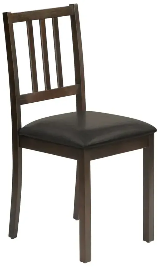 Dining Chair, Set Of 2, Side, Upholstered, Kitchen, Dining Room, Brown Leather