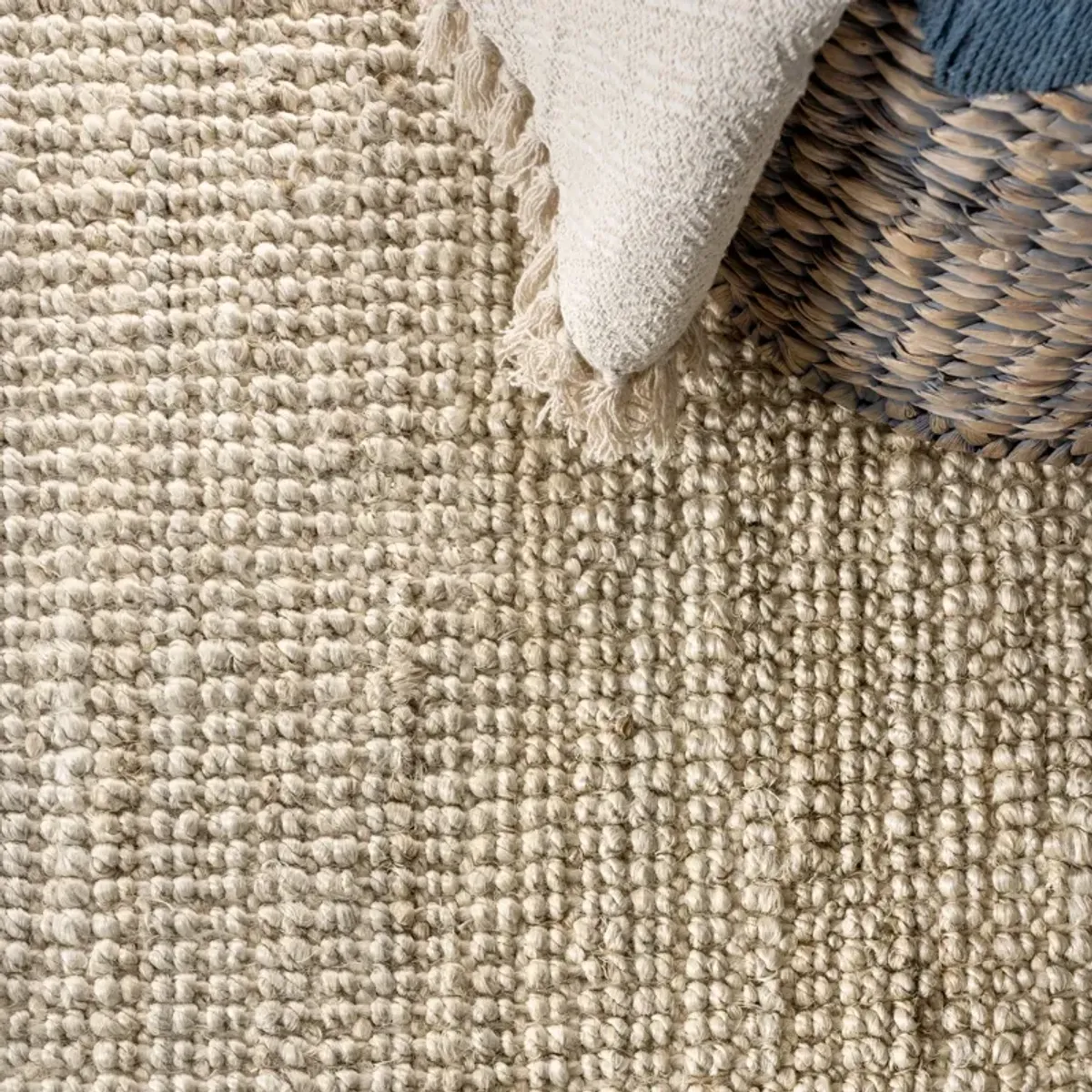 Pata Hand Woven Chunky Jute Natural 2 ft. x 10 ft. Runner Rug