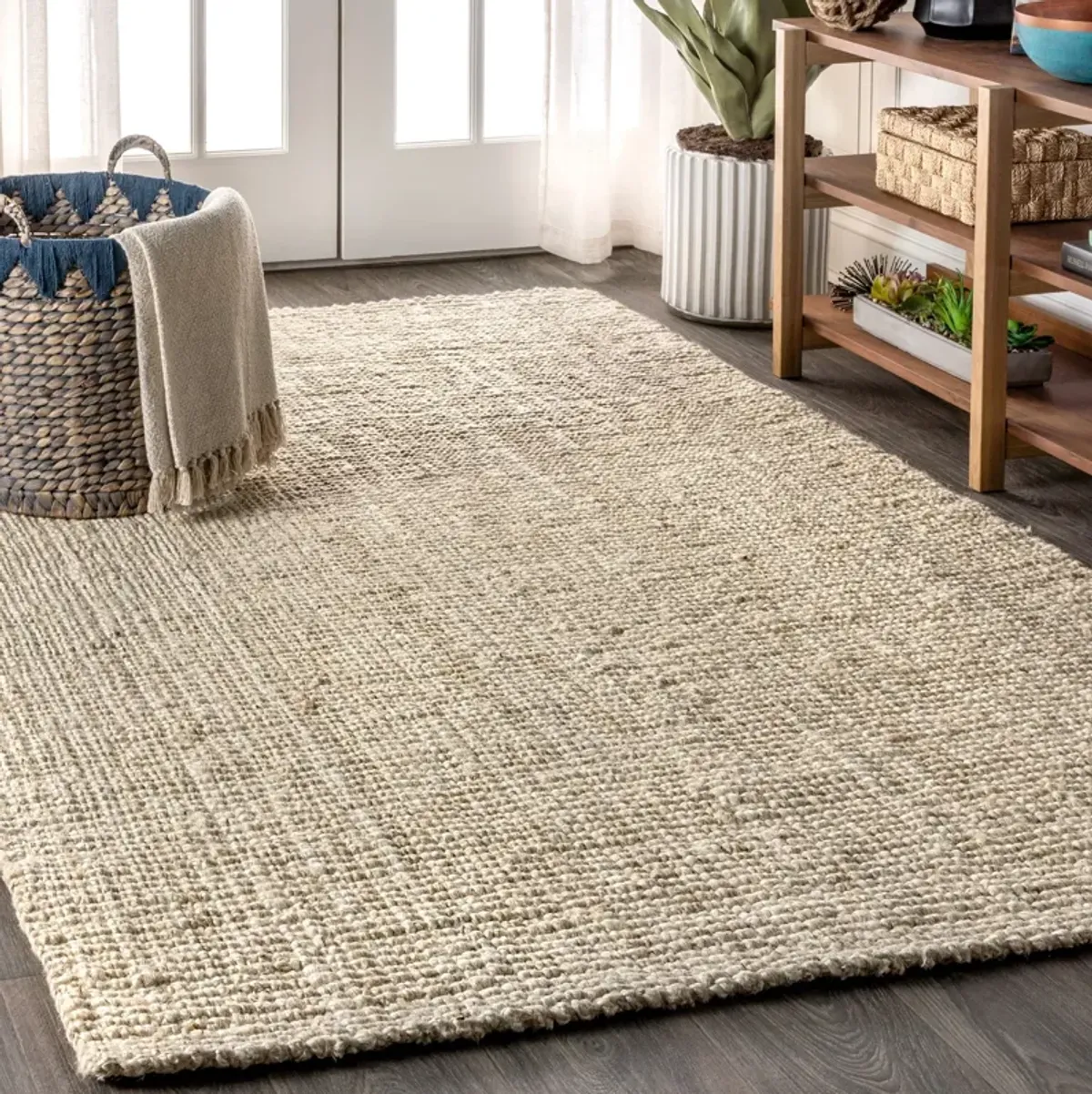 Pata Hand Woven Chunky Jute Natural 2 ft. x 10 ft. Runner Rug