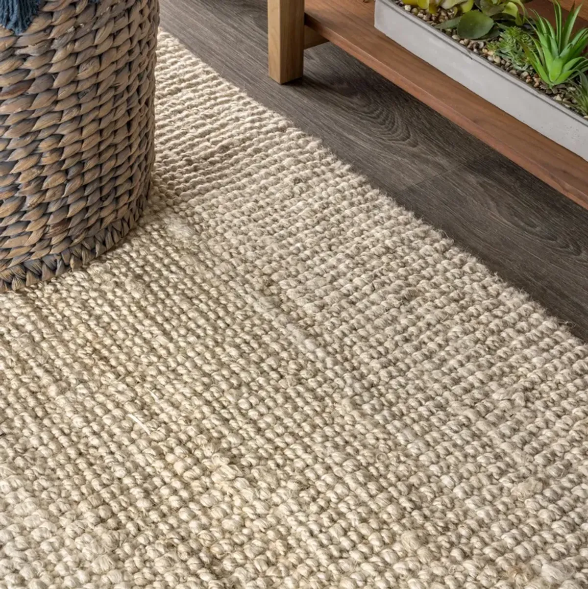 Pata Hand Woven Chunky Jute Natural 2 ft. x 10 ft. Runner Rug