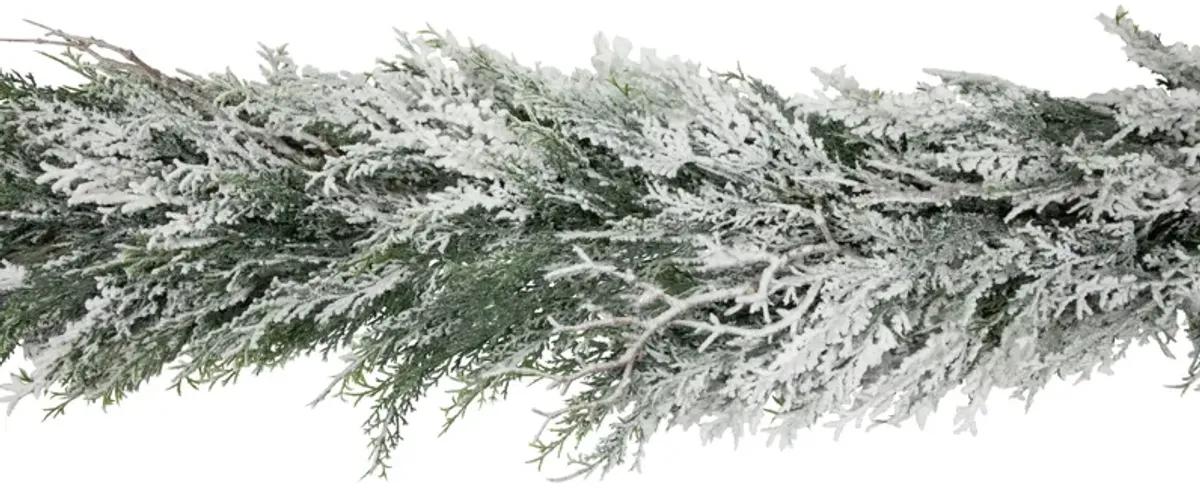 77" Snowed Cedar Twig Artificial Christmas Garland