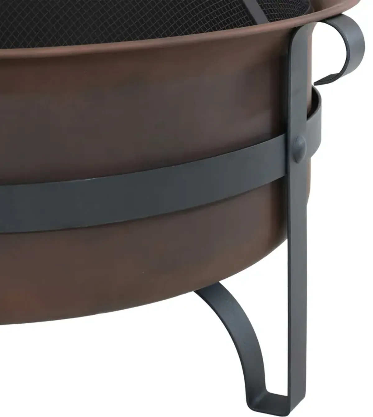 Sunnydaze 29 in Cauldron Style Steel Fire Pit with Spark Screen - Bronze