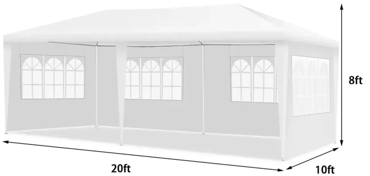 10 x 20 Feet Outdoor Party Wedding Canopy Tent with Removable Walls and Carry Bag