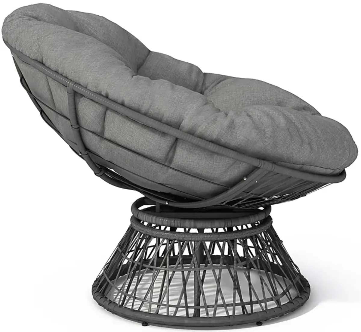 Gewnee 41.5" Ergonomic Wicker Chair,Gray