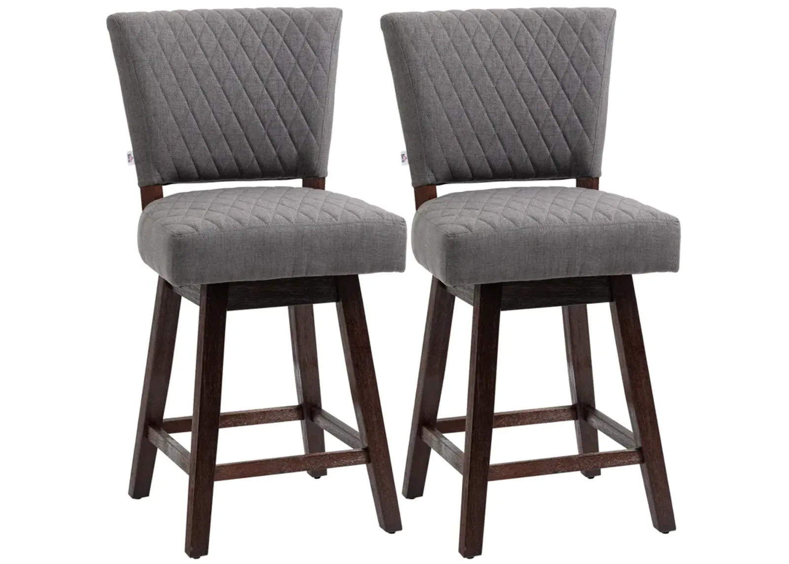 Dark Gray Kitchen Seating: Swivel Counter Stools with Wood Legs