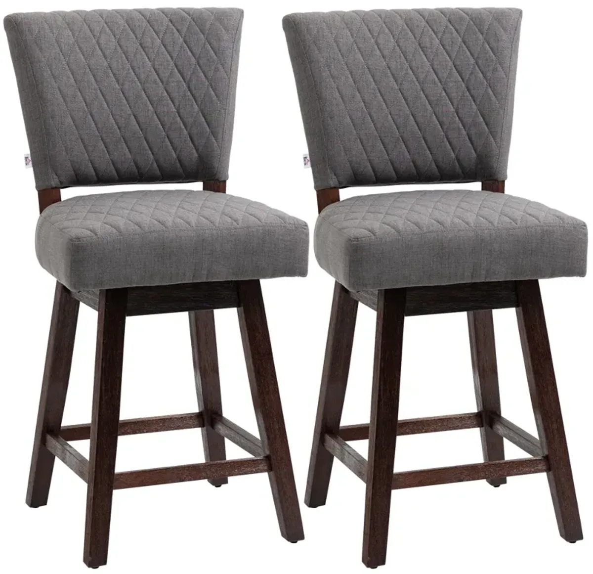 Dark Gray Kitchen Seating: Swivel Counter Stools with Wood Legs