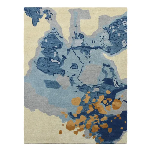 RUGSOTIC CARPETS HAND TUFTED WOOL ECO-FRIENDLY AREA RUGS  - 5'x8', Rectangle Shape, Multicolor, Abstract Modern Design, High Pile Thick Handmade Area Rugs for Living Room, Bed Room (K00S18)