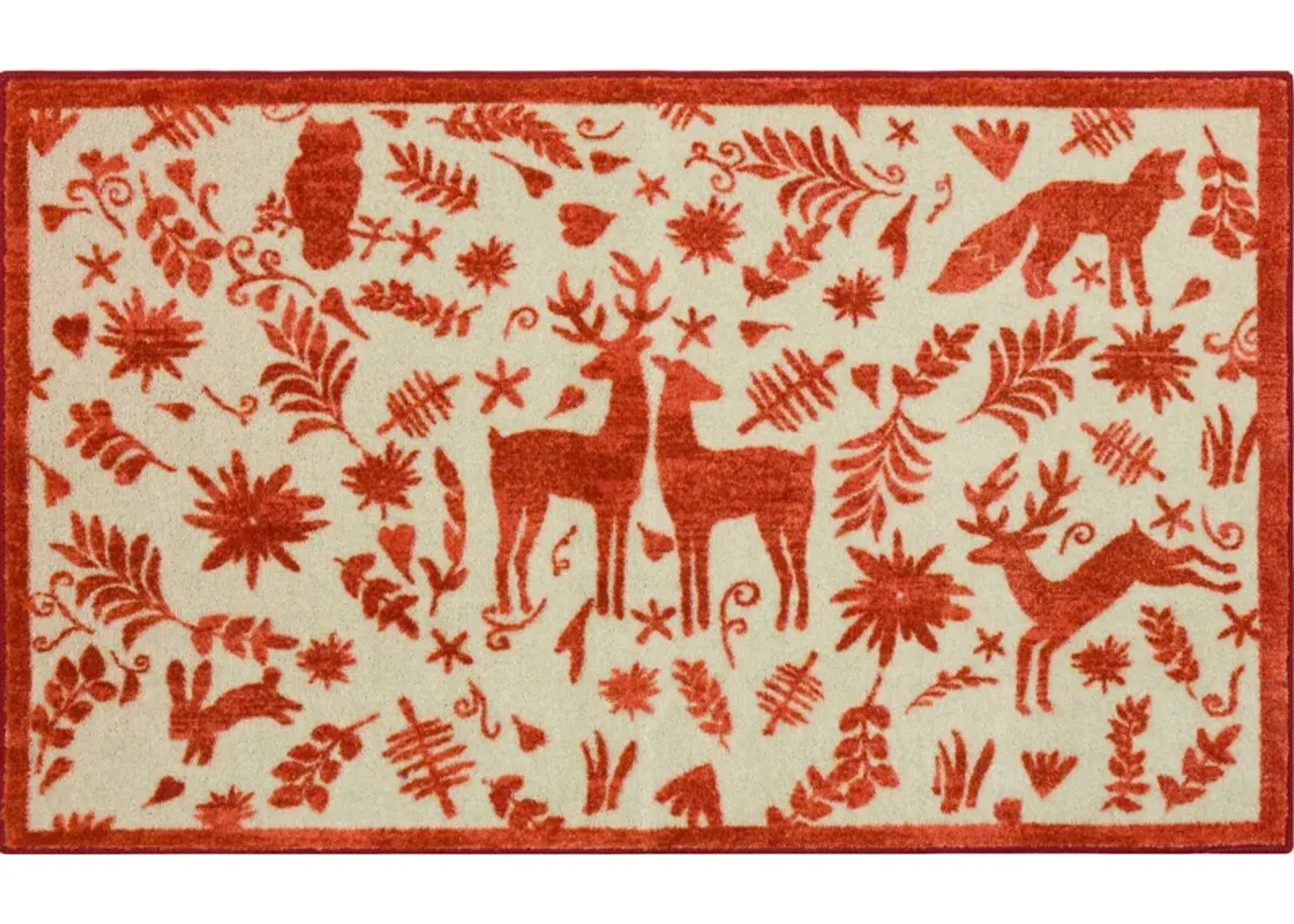 Holiday Forest Red 2' 6" x 4' 2" Kitchen Mat