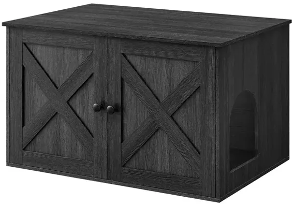 Cat Washroom Cabinet - Hidden Litter Box Enclosure with Wooden Doors