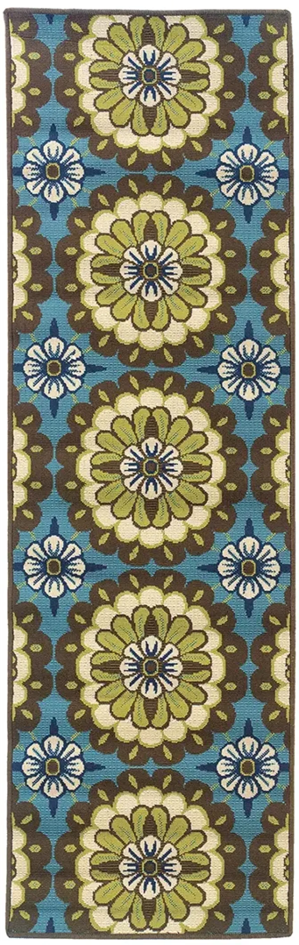 Caspian 2'3" x 7'6" Blue Rug