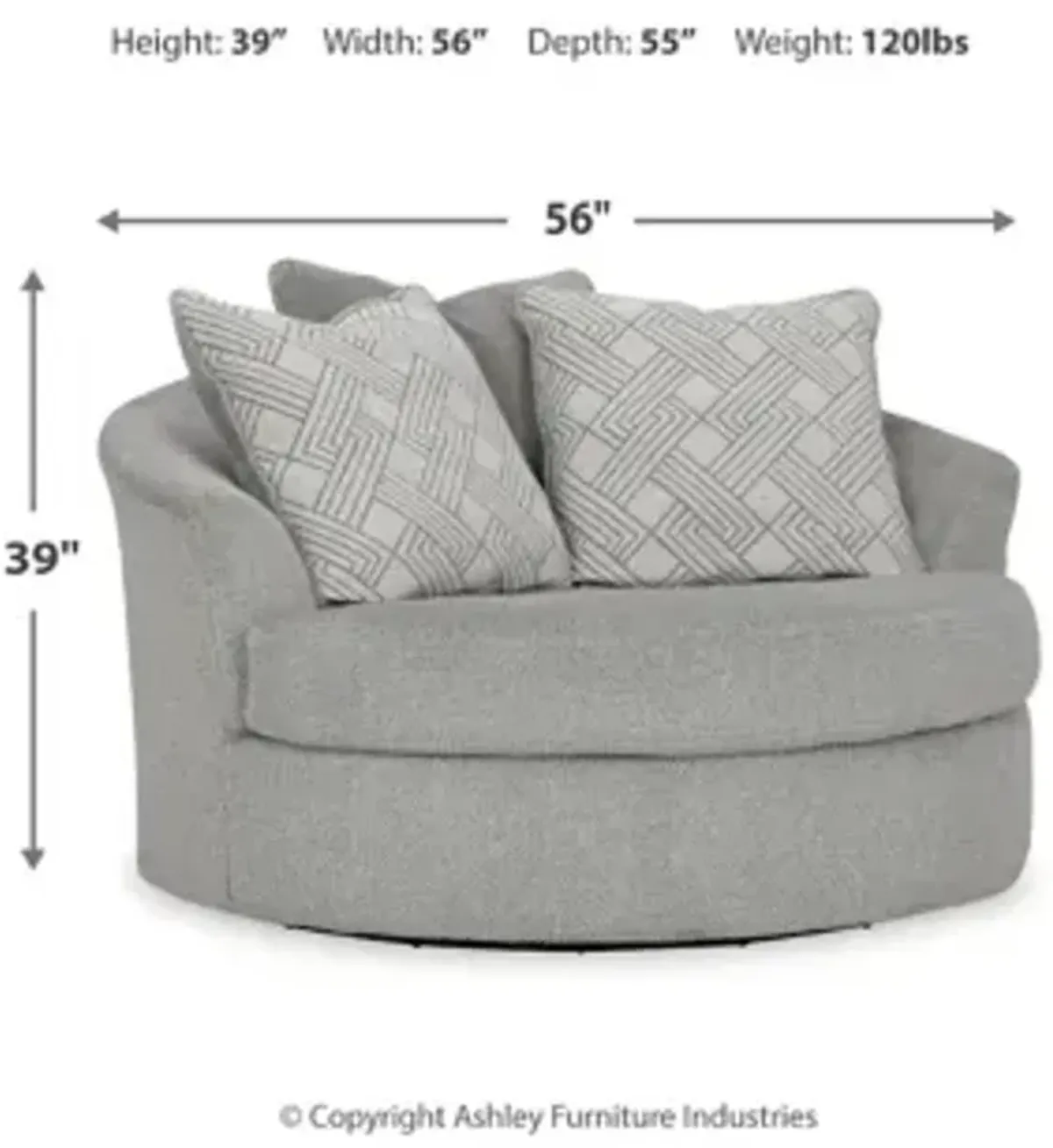 Casselbury Oversized Swivel Accent Chair