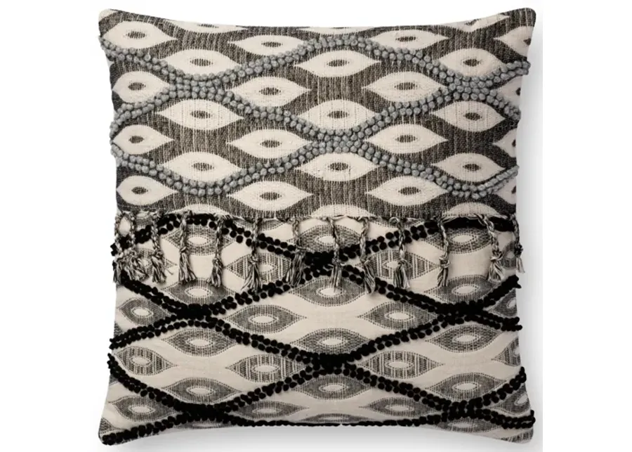 P0698 Black/White 18"x18" Poly Pillow