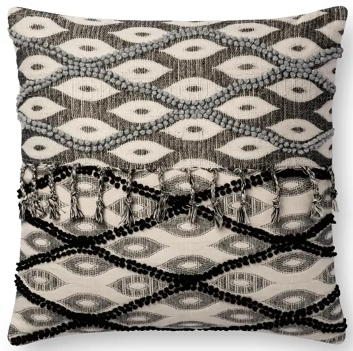 P0698 Black/White 18"x18" Poly Pillow