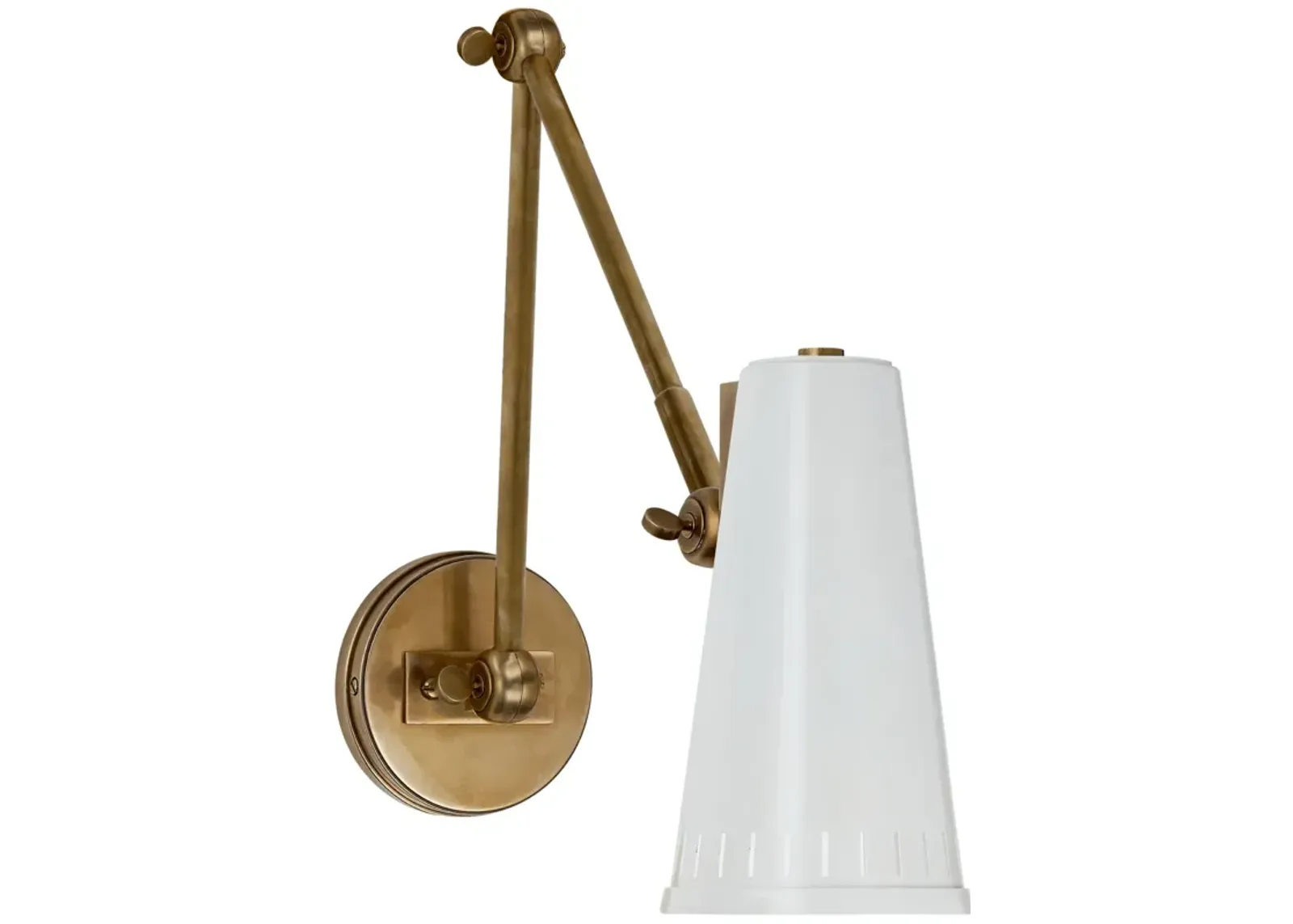 Antonio Adjustable Two Arm Wall Lamp in Hand-Rubbed Antique Brass