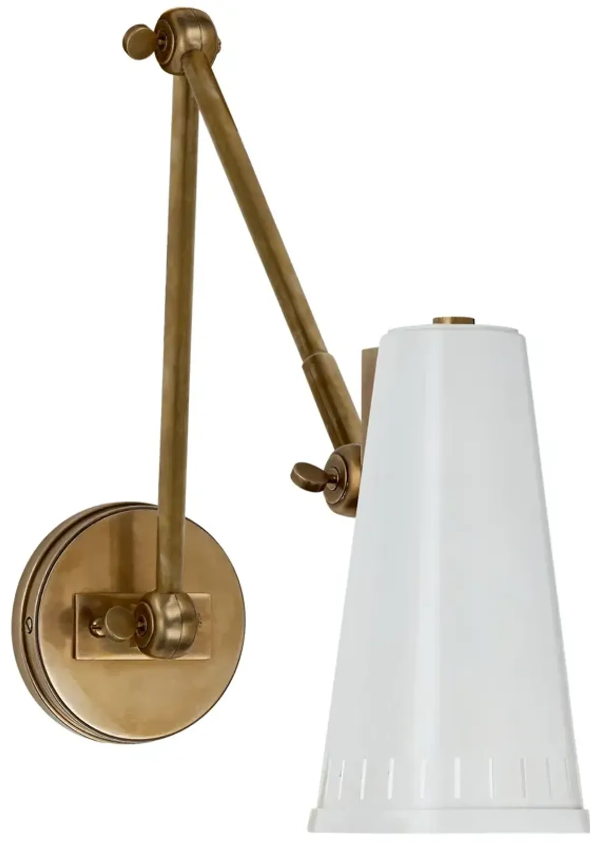 Antonio Adjustable Two Arm Wall Lamp in Hand-Rubbed Antique Brass