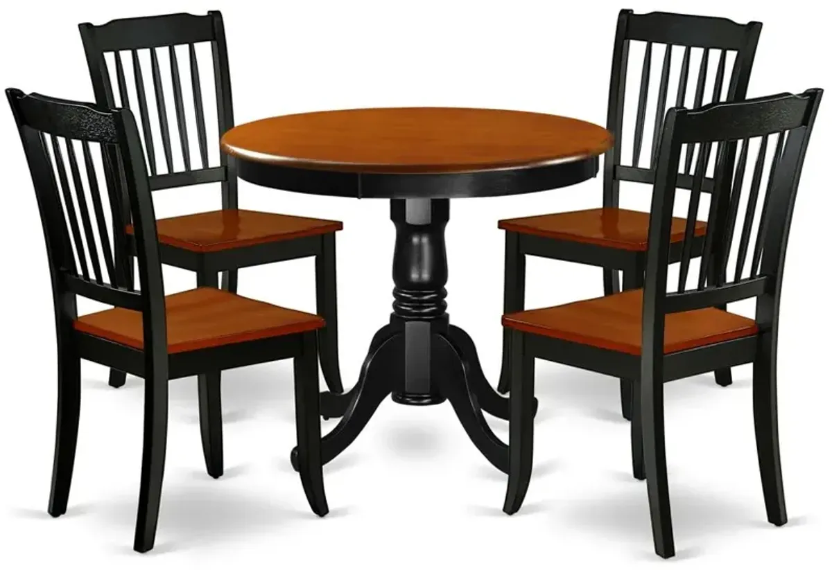 Dining Room Set Black & Cherry, ANDA5-BCH-W