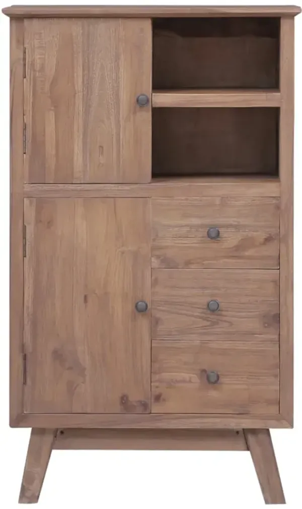 vidaXL Highboard 23.6"x11.8"x39.4" Solid Teak Wood