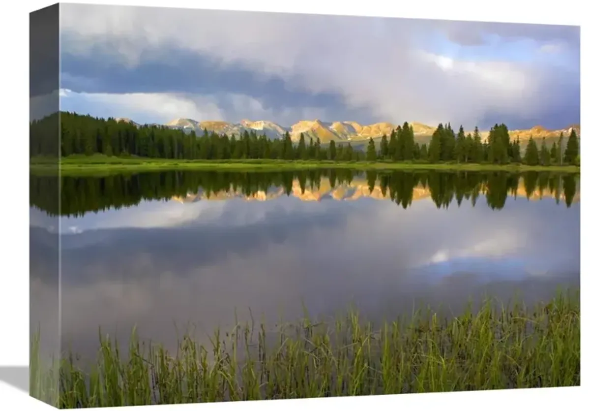 Mountains in the Weminuche Wilderness reflected in Molas Lake, Colorado-Canvas Art-16x12